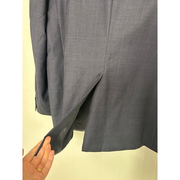 Lauren Ralph Lauren Mens 48L Blue Plaid 100% Wool Two Button Blazer Jacket‎ - Picture 7 of 13